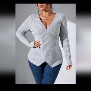 Asymmetrical Hem Long Sleeve Tee